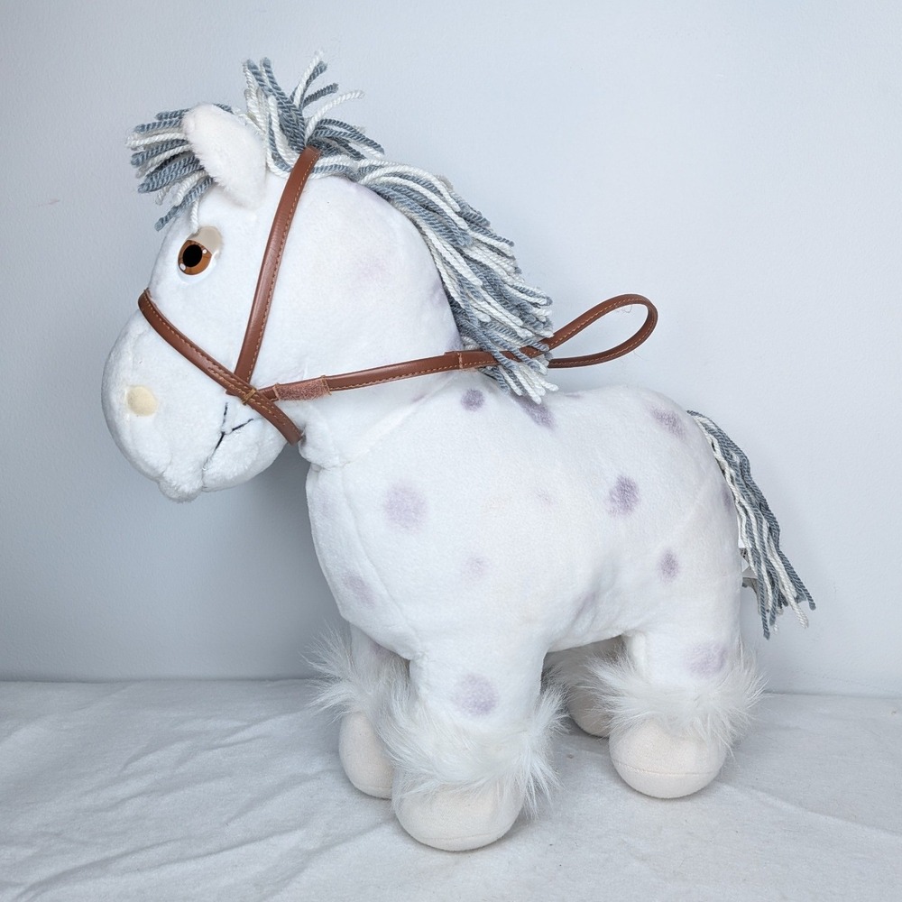 Vintage Cabbage Patch Kids Show Pony White Purple Spots Plush Horse 1984